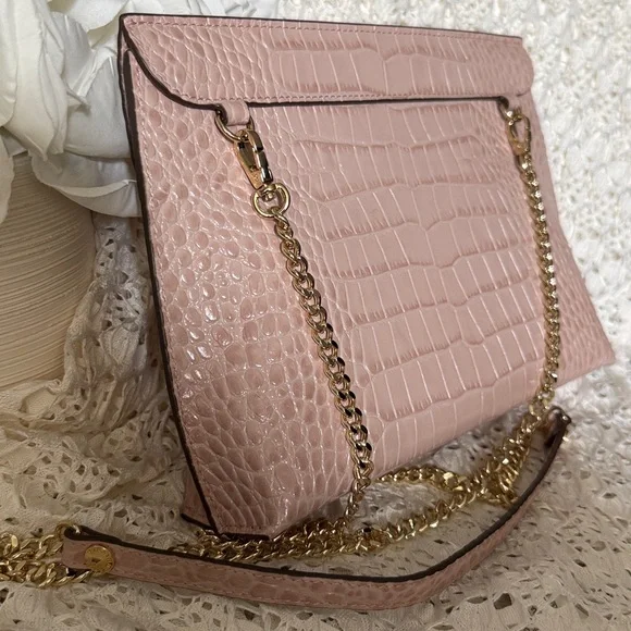 Strathberry East West Stylist Croc Clutch (Blush, Pink) - Picture 12 of 16
